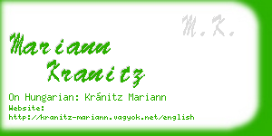 mariann kranitz business card
